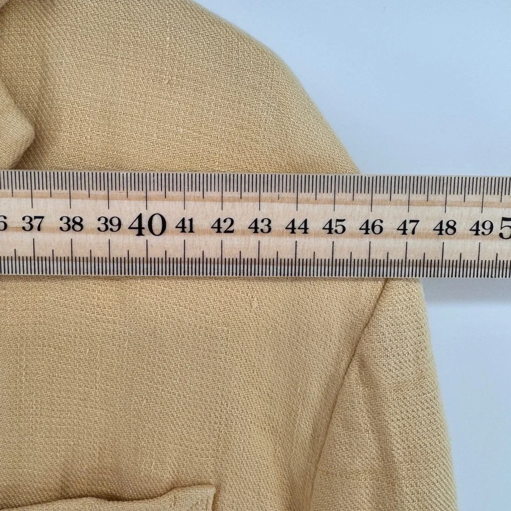 Robert Talbott Mens 100% Linen Unstructured Blazer Butter Yellow 3-Button Size M